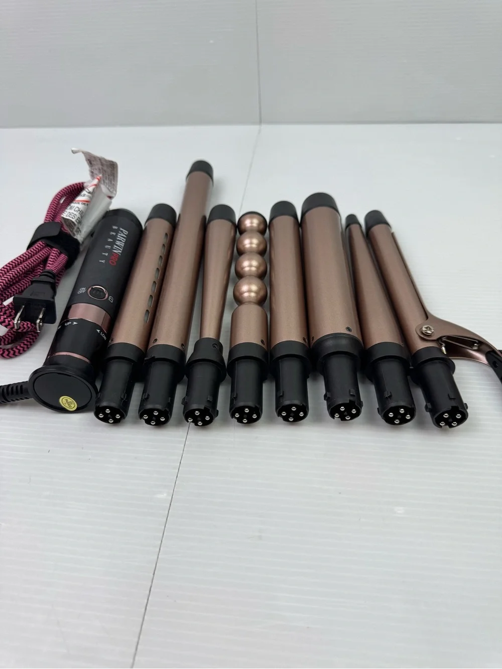 Parwin Pro Beauty 8-in-1 Curling Iron Set Rose Gold 8 Interchangeable Barrels In